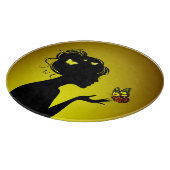 Brett zum Schneiden der gelben Schmetterlingsfrau (Ecke)