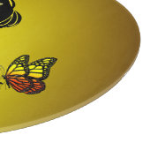 Brett zum Schneiden der gelben Schmetterlingsfrau (Ecke)