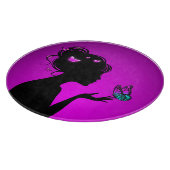 Brett zum Schneiden der lila Schmetterlingsfrau (Ecke)