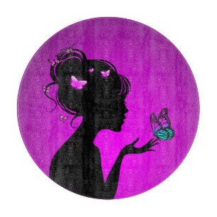 Brett zum Schneiden der lila Schmetterlingsfrau