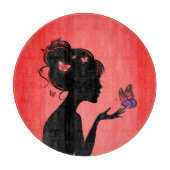 Brett zum Schneiden der roten Schmetterlingsfrau (Vorderseite)