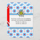 Brettchen Oktoberfest Einladung blau rot (Vorne/Hinten)