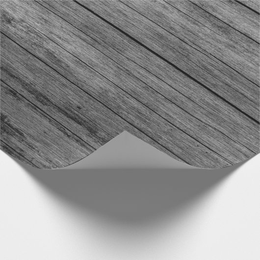 Brettholz, graue Kornstruktur Geschenkpapier (Ecke)