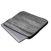 Brettholz, graue Kornstruktur Laptopschutzhülle (Vorne Knopf)