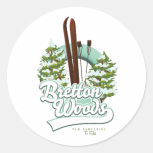 Bretton Woods New Hampshire-Logo Runder Aufkleber