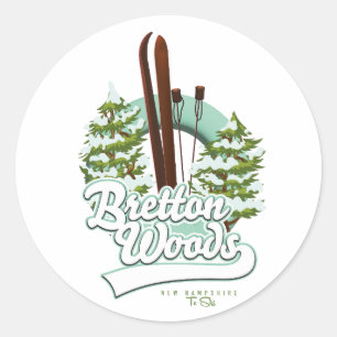 Bretton Woods New Hampshire Skilogo Runder Aufkleber