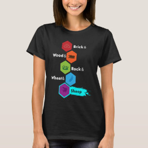 Brettspiel Stein Holz Fels Weizen & Schaf T-Shirt