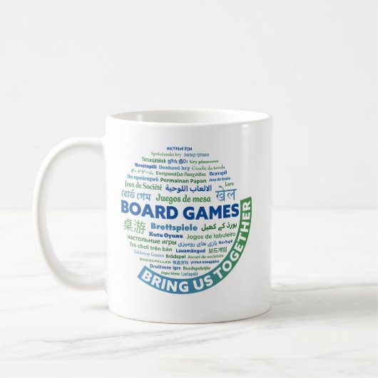 Brettspiele bringen uns zusammen Tasse (Links)