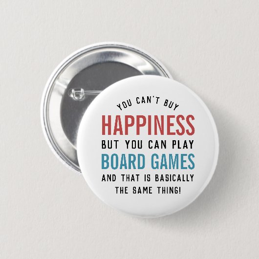 Brettspiele ist Happy Funny Board Games Lover Button (Vorne & Hinten)