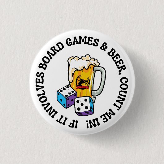 Brettspiele und Bier Button (Vorderseite)