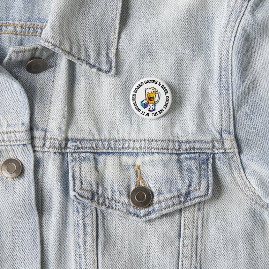 Brettspiele und Bier Button (Beispiel)