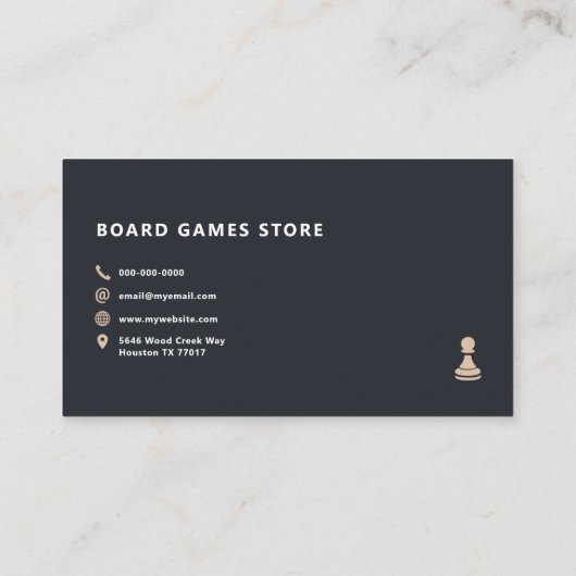 Brettspiele Visitenkarte (Rückseite)