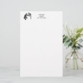 Brettspiele: Zwei Katzen spielen Schachspiel Briefpapier (Stehend Vorderseite)