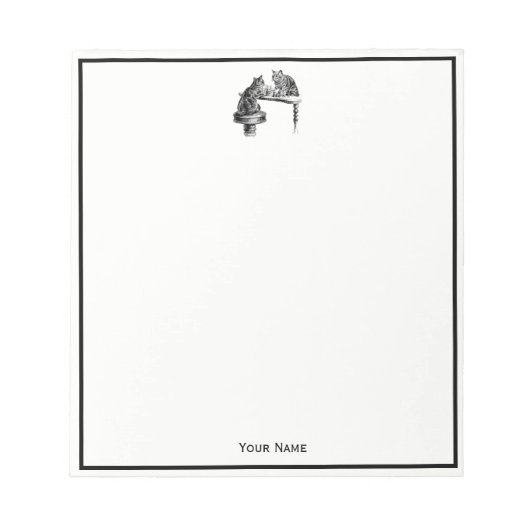 Brettspiele: Zwei Katzen spielen Schachspiel Notizblock (Vorderseite)