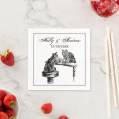 Brettspiele: Zwei Katzen spielen Schachspiel Serviette (Beispiel)