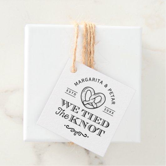 Bretzel, den wir dem Knoten danken, dass du Hochze Geschenkanhänger (Beispiel)