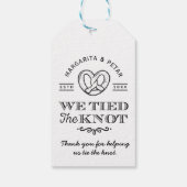 Bretzel, den wir dem Knoten danken, dass du rustik Geschenkanhänger (Rückseite)