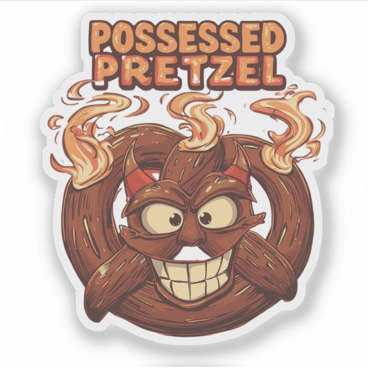 Bretzel Funny Halloween Pretzel Puff Aufkleber (Vorderseite)