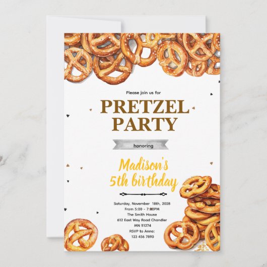 Bretzel-Party-Einladung  Einladung (Vorderseite)
