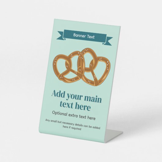 Bretzel Party Thema - Salate Snacks und Ihr Text Sockelschild (Vorderseite)