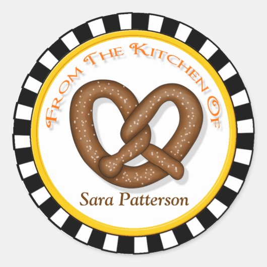 Bretzel & Round Checkerboard Kitchen Stickers (Vorderseite)