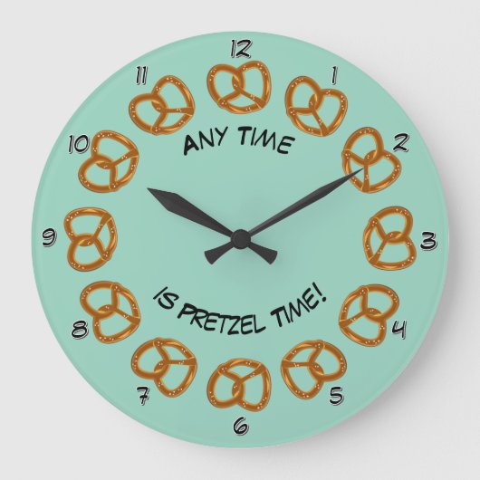 Bretzel Time Twisted Brot oder Salty Snack eigener Große Wanduhr (Vorderseite)