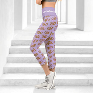 Bretzels mit Ihrem lustigen Bild bei Waist hübsch Capri Leggings