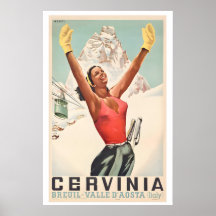 Breuil-Cervinia Aostatal Italien Vintage-Ski
