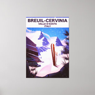 Breuil-Cervinia, das Aostatal, Italien, Skiplakat Leinwanddruck