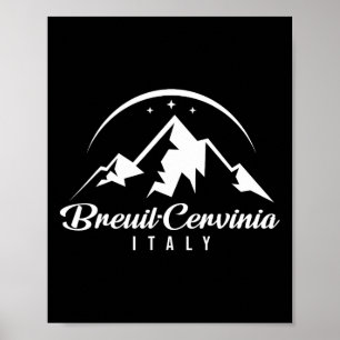 Breuil-cervinia Italien Skigebiet Snowboardi Poster