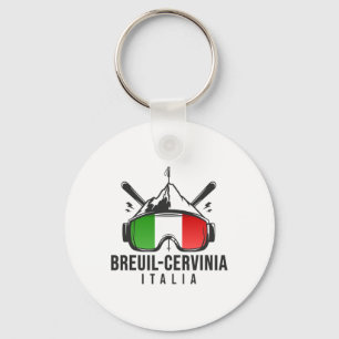 Breuil-cervinia Ski Resort Retro Skifahren Schlüsselanhänger