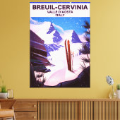 Breuil-Cervinia, Valle d’Aosta, italy, Skiposter Leinwanddruck (Insitu (Wohnzimmer))
