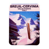 Breuil-Cervinia, Valle d’Aosta, italy, Skiposter Magnet (Vertikal)