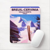Breuil-Cervinia, Valle d’Aosta, italy, Skiposter Mousepad (Mit Mouse)