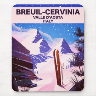 Breuil-Cervinia, Valle d’Aosta, italy, Skiposter Mousepad