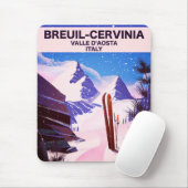 Breuil-Cervinia, Valle d’Aosta, italy, Skiposter Mousepad (Mit Mouse)