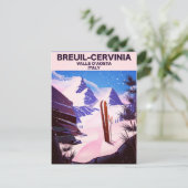 Breuil-Cervinia, Valle d’Aosta, italy, Skiposter Postkarte (Stehend Vorderseite)