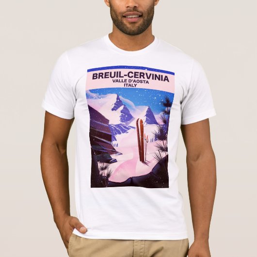 Breuil-Cervinia, Valle d’Aosta, italy, Skiposter T-Shirt (Vorderseite)