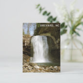 Brevard NC Looking Glass Falls Waterfall Postkarte (Stehend Vorderseite)