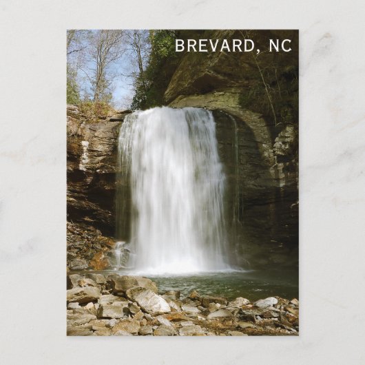 Brevard NC Looking Glass Falls Waterfall Postkarte (Vorderseite)