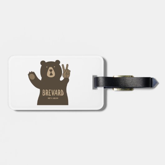 Brevard North Carolina Peace Bear Gepäckanhänger (Rückseite horizontal)