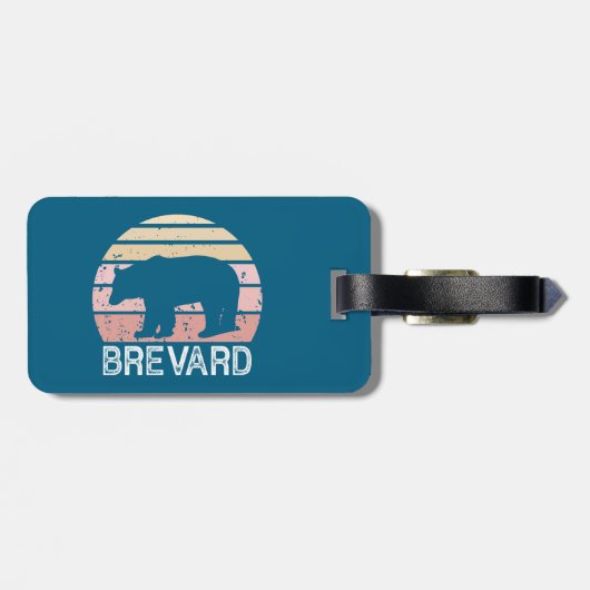 Brevard North Carolina Retro Bear Gepäckanhänger (Rückseite horizontal)
