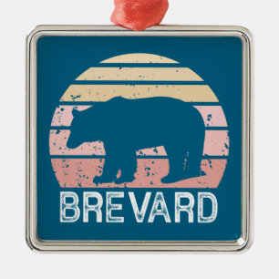 Brevard North Carolina Retro Bear Ornament Aus Metall