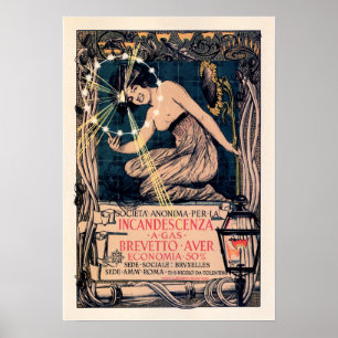 BREVETTO AUER Incandescenza Electric Alt Italienis Poster
