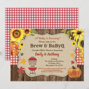 Brew and BabyQ Einladung rustikales Bier Paare