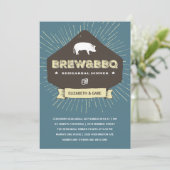 Brew & BBQ | Rustikale Probe-Dinner-Einladung Einladung (Stehend Vorderseite)