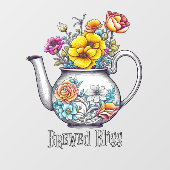 Brew Bliss Teapot Fensteraufkleber (Blatt)