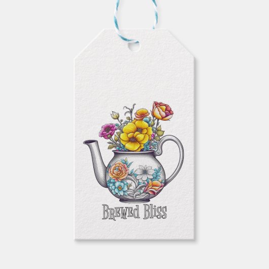 Brew Bliss Teapot Geschenkanhänger (Vorderseite)