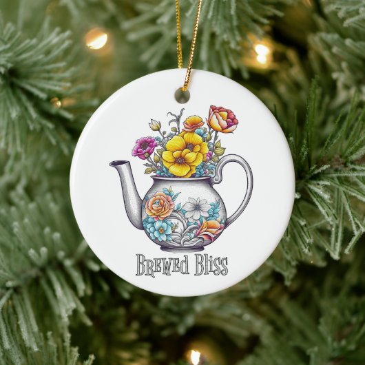 Brew Bliss Teapot Keramik Ornament (Baum)