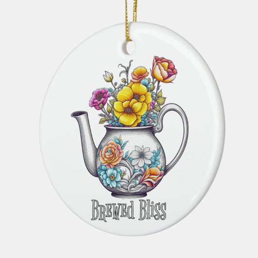 Brew Bliss Teapot Keramik Ornament (Links)
